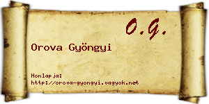 Orova Gyöngyi névjegykártya